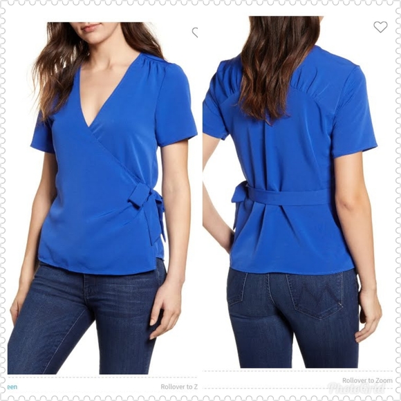 bobeau Tops - Bobeau Gwyneth Wrap Top

Blue Sz L